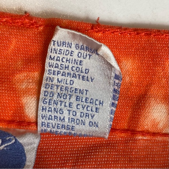 DG2 by Diane Gilman Jeans Stretch Orange Tie Dye Boho Hippie Sz 8 - Picture 3 of 8